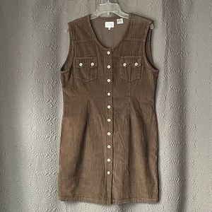 Willi Smith Button Down Corduroy Dress